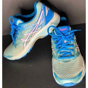 Asics Womens 7.5 Gel Cumulus 18 T6C9N Teal Blue Running Shoes Sneakers